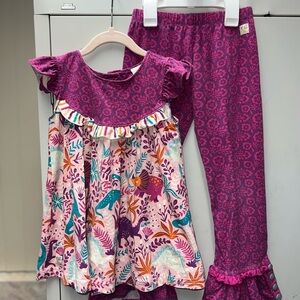 Matilda Jane Purple Floral 2 piece Set with Contrast Trim